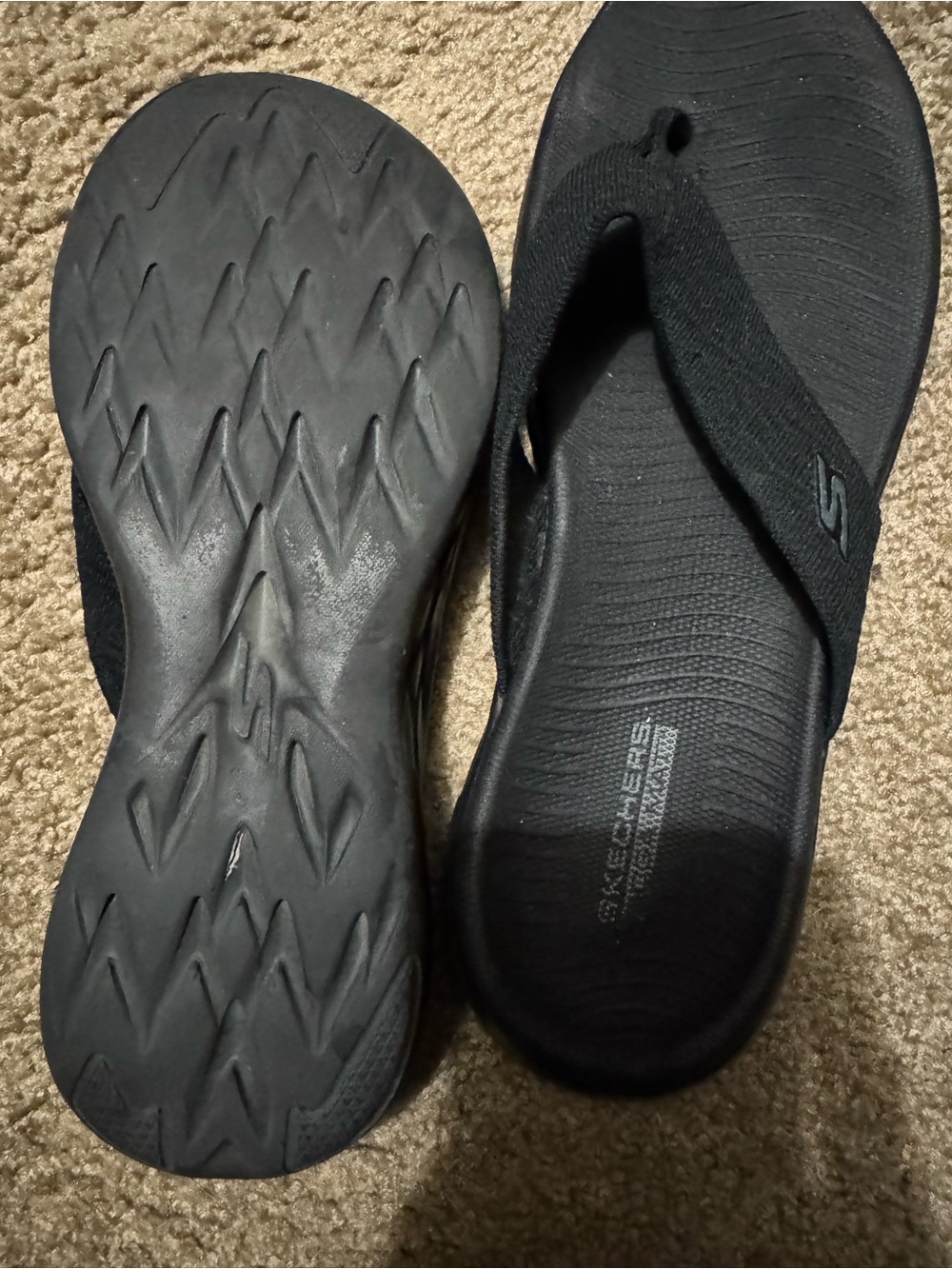 Skechers womens Black Foam Flip-Flop Thong Sandals - Picture 2 of 2